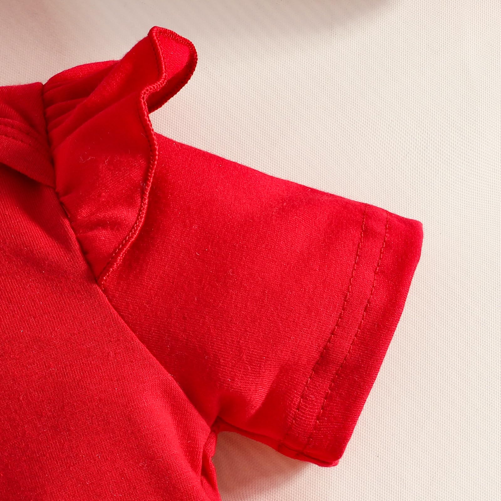 UUAISSO Conjuntos Falda Para Niña Recién Nacida Blusa de Manga Corta y Falda con Tirantes y Lazo Ropa de Verano Para Niña Bebé — view 5