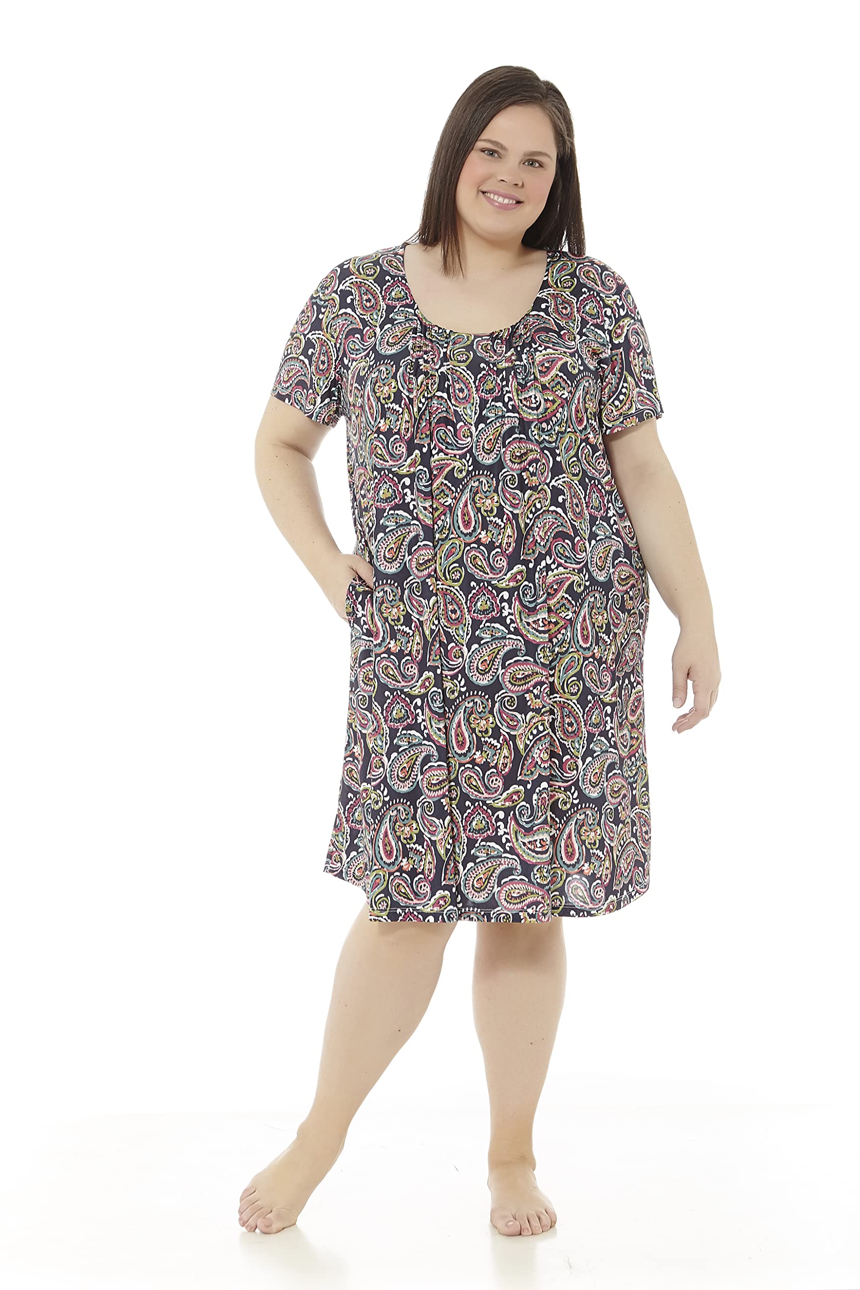 mabel intima Vestido de Verano para Mujer en Talla Grande | Manga Corta | Tallas Grandes 50-70 | 2XL - 7XL | Primavera/Verano | Vestido Casual para Vestir de Dia o Noche