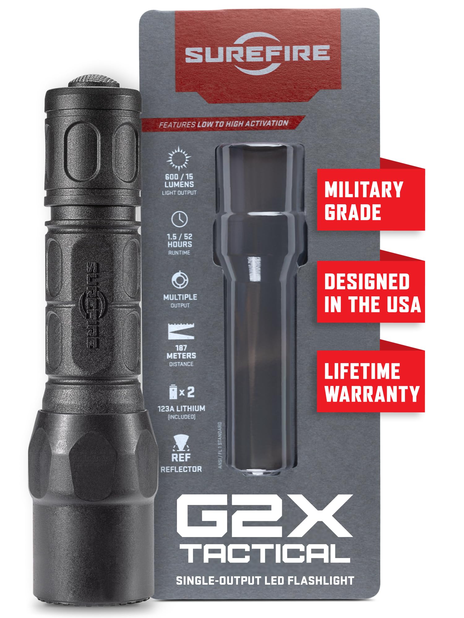 Amazon | SUREFIRE(シュアファイア) G2X Tactical ブラック G2X-C-BK