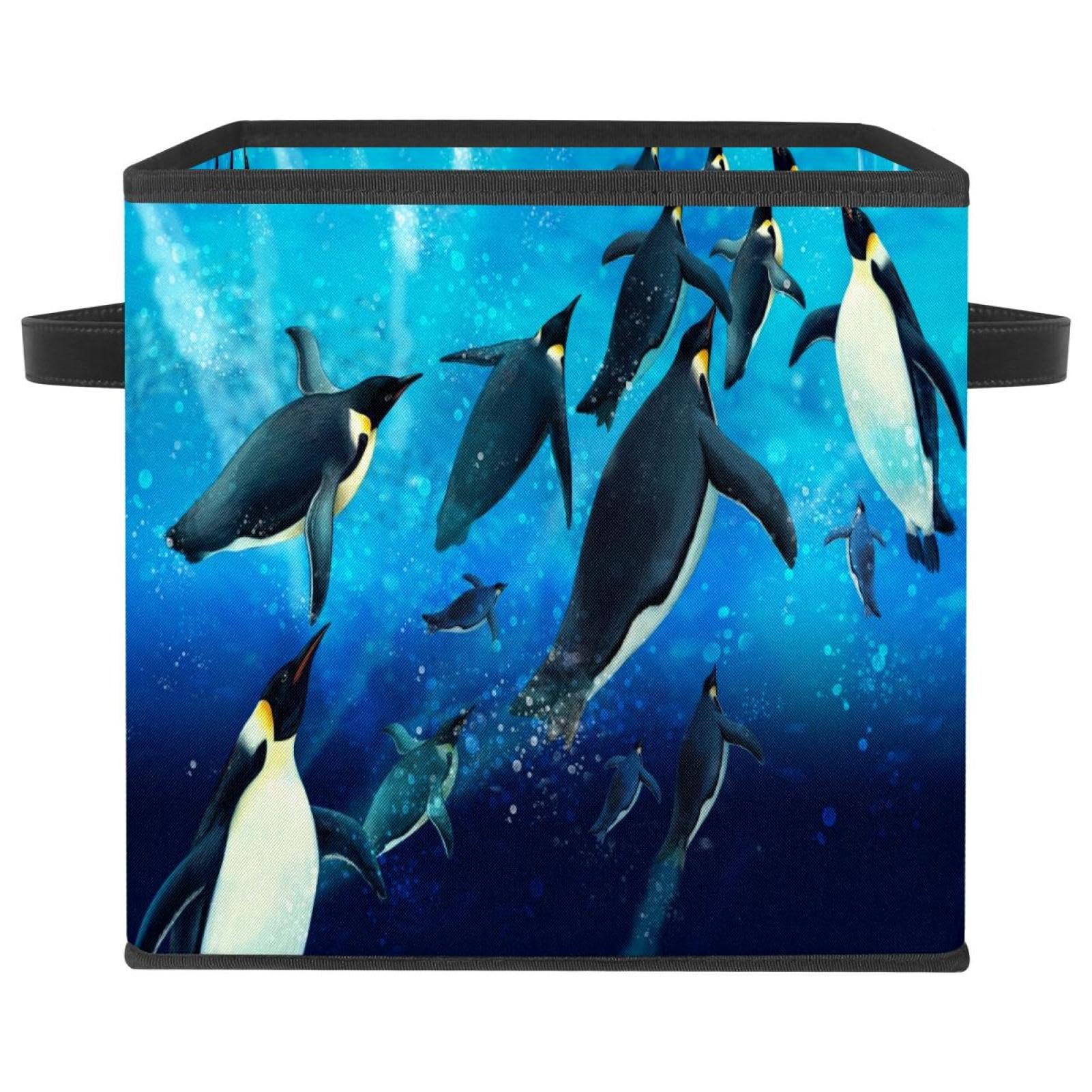 Rangement jouets simplifié avec la boîte cube tissu pingouin