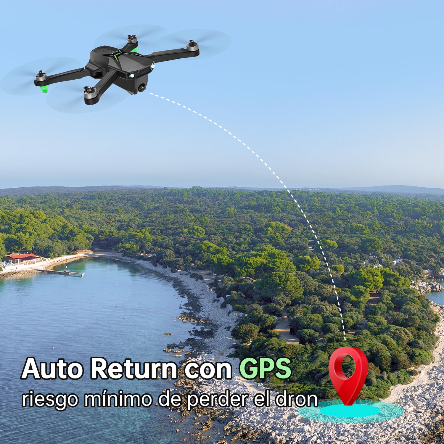 Loolinn | Dron con Cámara 4K para Adultos y Niños 12+ Años para Regalo - Menos de 250g, Fotos en 4K, Videos en 2K, Retorno Inteligente por GPS, Certificación Aprobada C0 (Ideal para Regalo)
