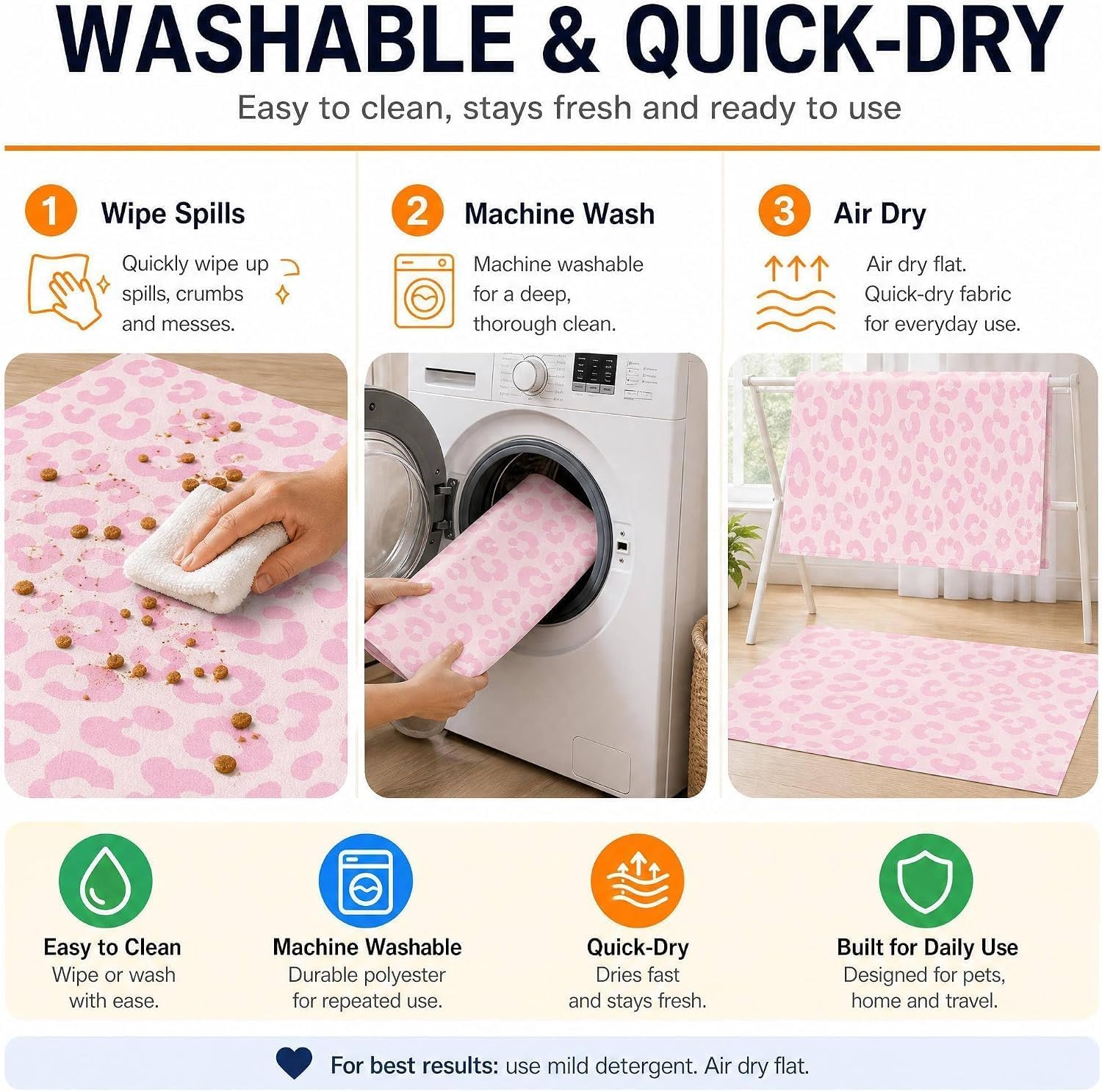 Pet Feeding Mat, Non-Slip Dog and Cat Food Bowl image 4