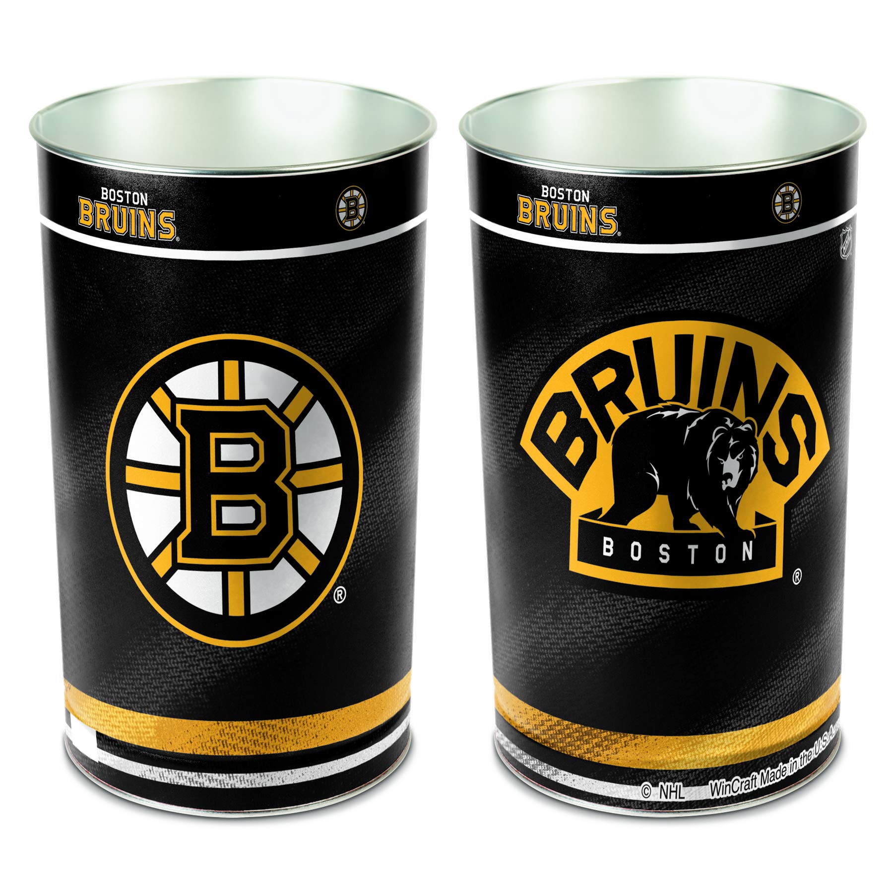 WinCraft 1094380091 Nhl Boston Bruins 15 Waste Basket, Team Color, One Size, White