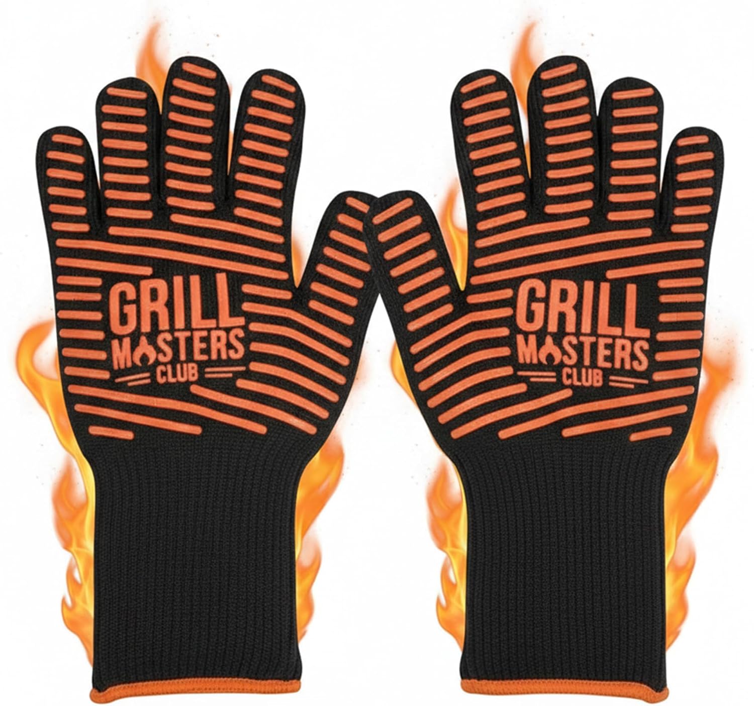 Grill Masters Club BBQ Gloves – Durable, Flexible, and Safe for Cooking, Grilling, Smoking, and Handling Hot Food, 1 Pair, Heat Resistant Up to 850°F