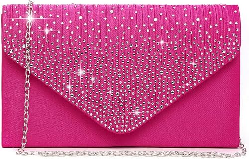 Miniatura 10 de Dasein Bolso de mano con satén satinado para mujer, tipo embrague, para noche, bandolera, bolsos, fiesta, graduación, boda, sobre Camello,Negro,Rojo