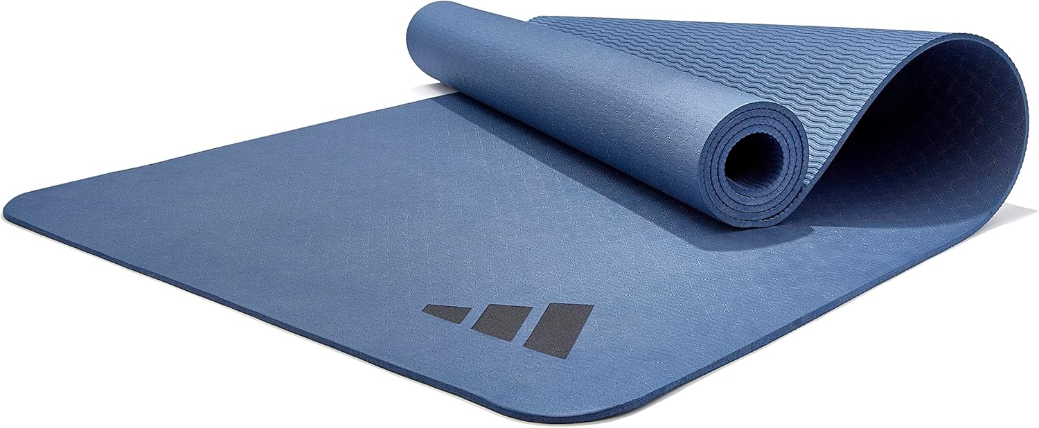 adidas Premium Yoga Mat, Firm-Density Workout Mat, 5 mm