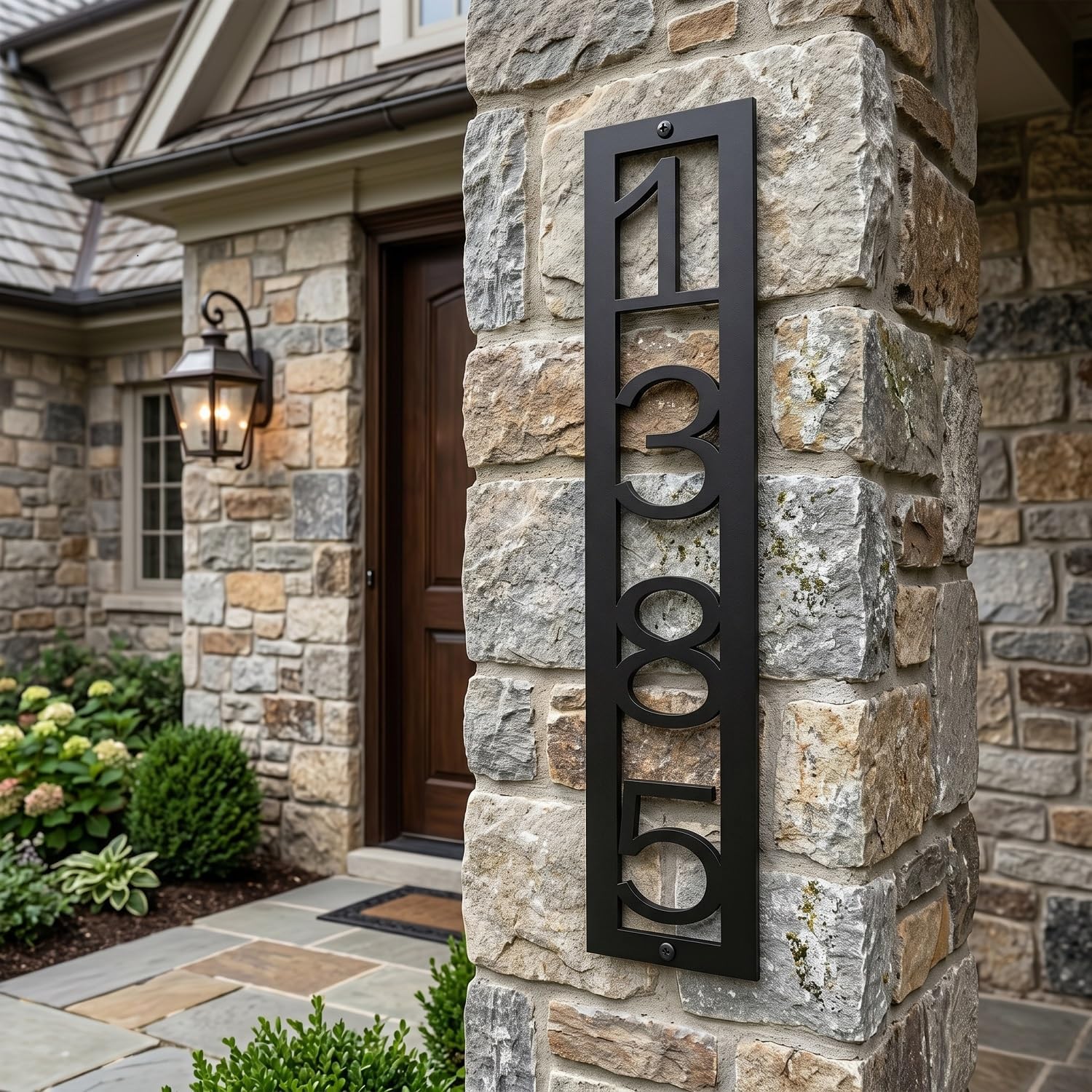 Custom Vertical Metal House Numbers for Outside, Personalized Address Signs for Houses, Modern Matte Black Home Address Numbers for House, Unique Home Numbers for Outside Handmade House Number Sign Housewarming Gift