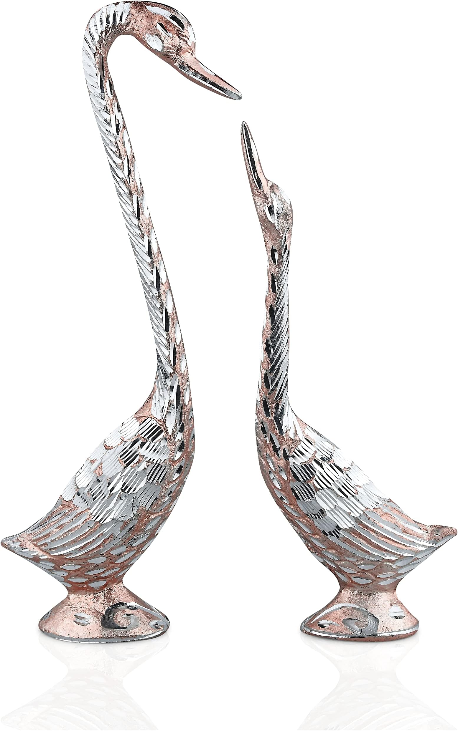 Kissing Swans Statue Designer Love Birds Swan Figure Vastu Decorative Items for Main Door Entrance Interior of Living Room Centerpieces for Center Table Coffee Tables /Central Table Top