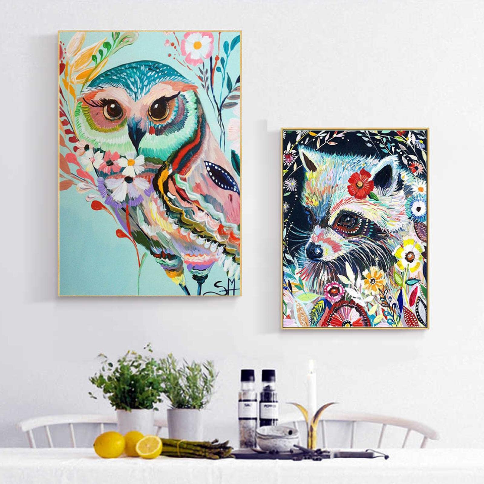 Amazon.co.jp: 5D DIYダイヤモンド絵画カラフルな動物クロスステッチ