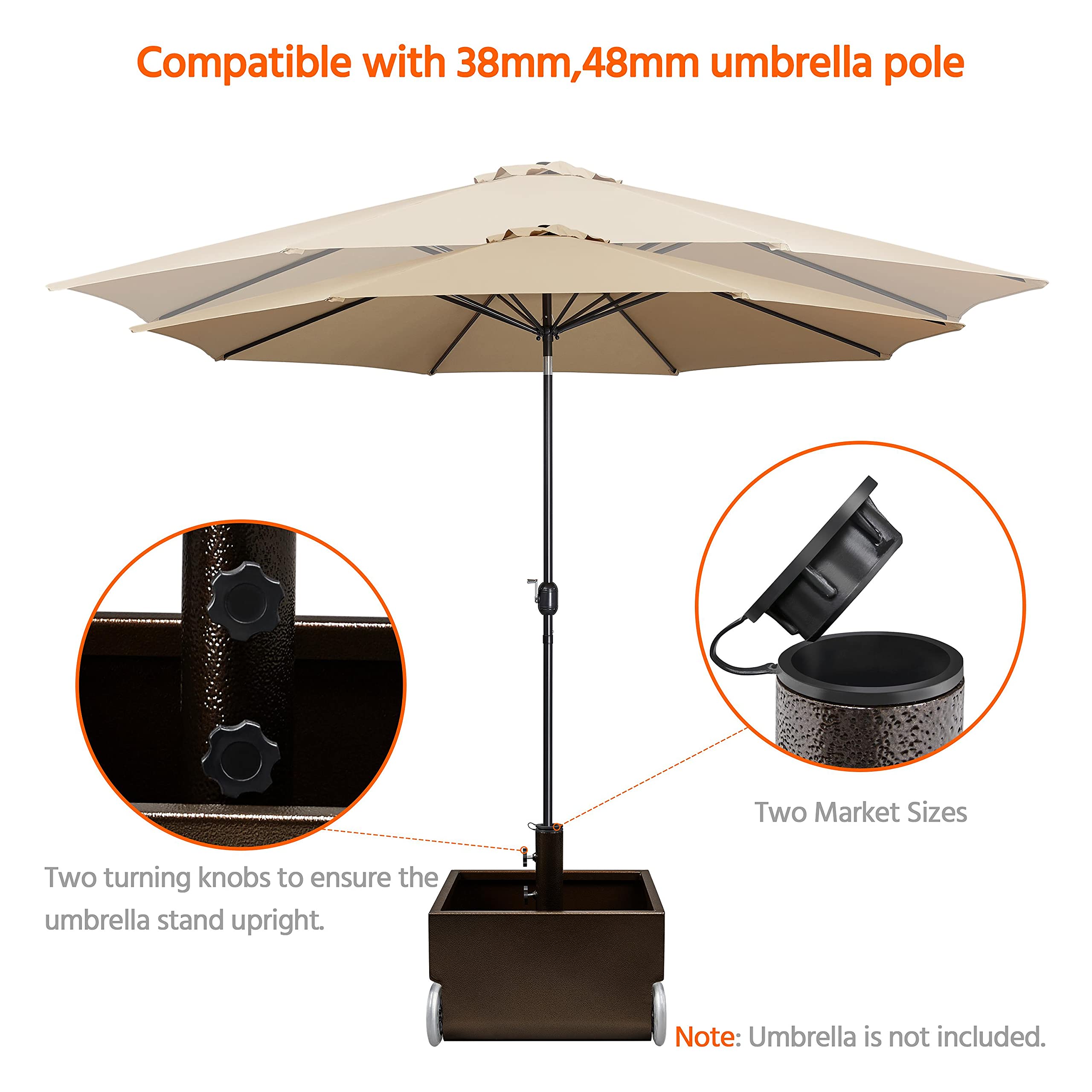 Yaheetech 150lbs Portable Patio Umbrella Stand Free Standing Umbrella