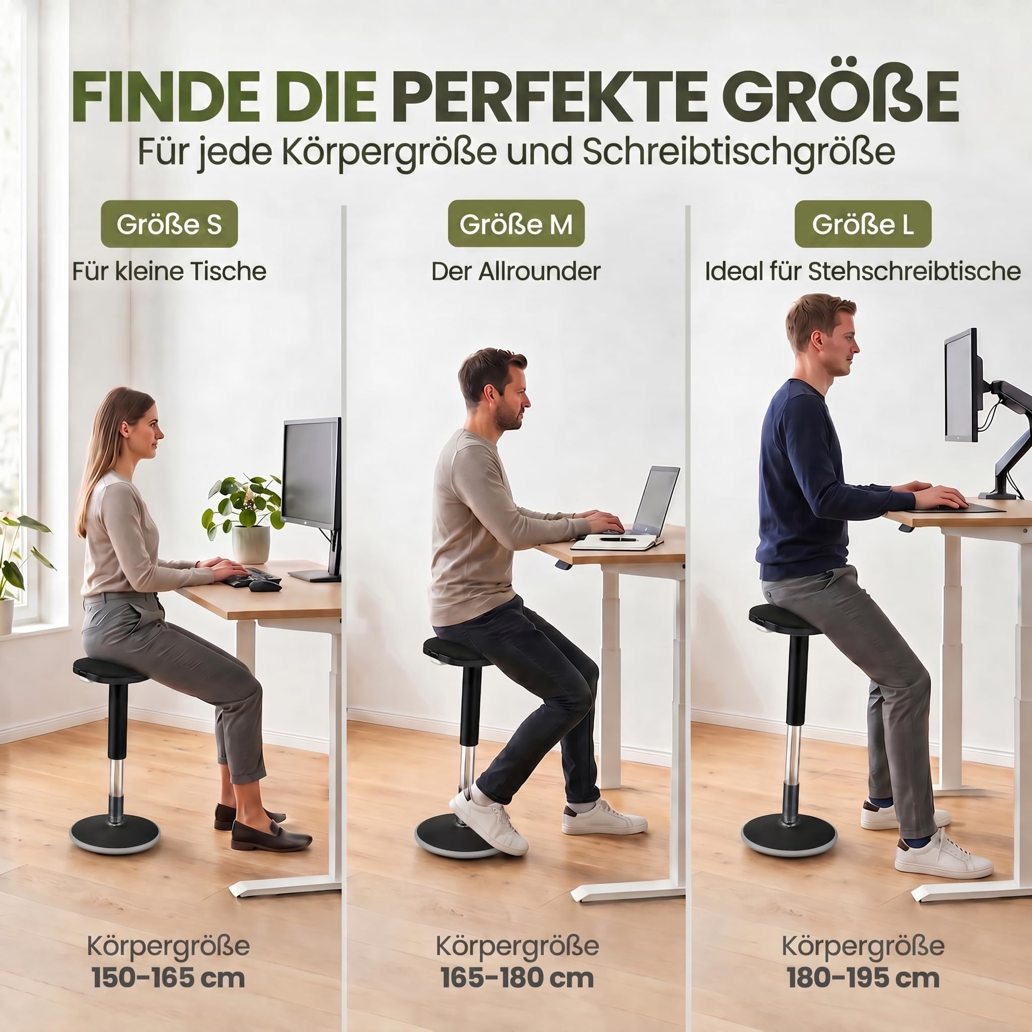 Tabouret Debout Ergonomique réglable en Hauteur 55-80 cm