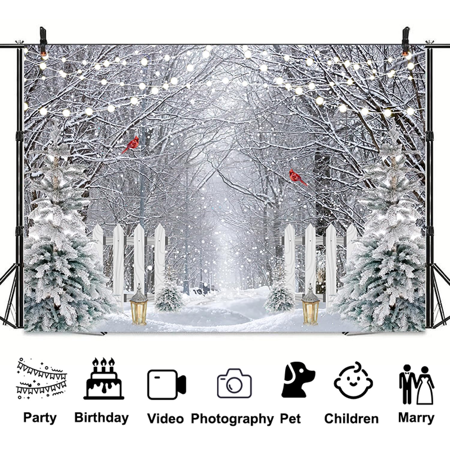 Weihnachts-Fotohintergrund Von Avezano – 1,8x1,2 M, Winter Wald Design Mit Glitzer, Für Studio & Party
