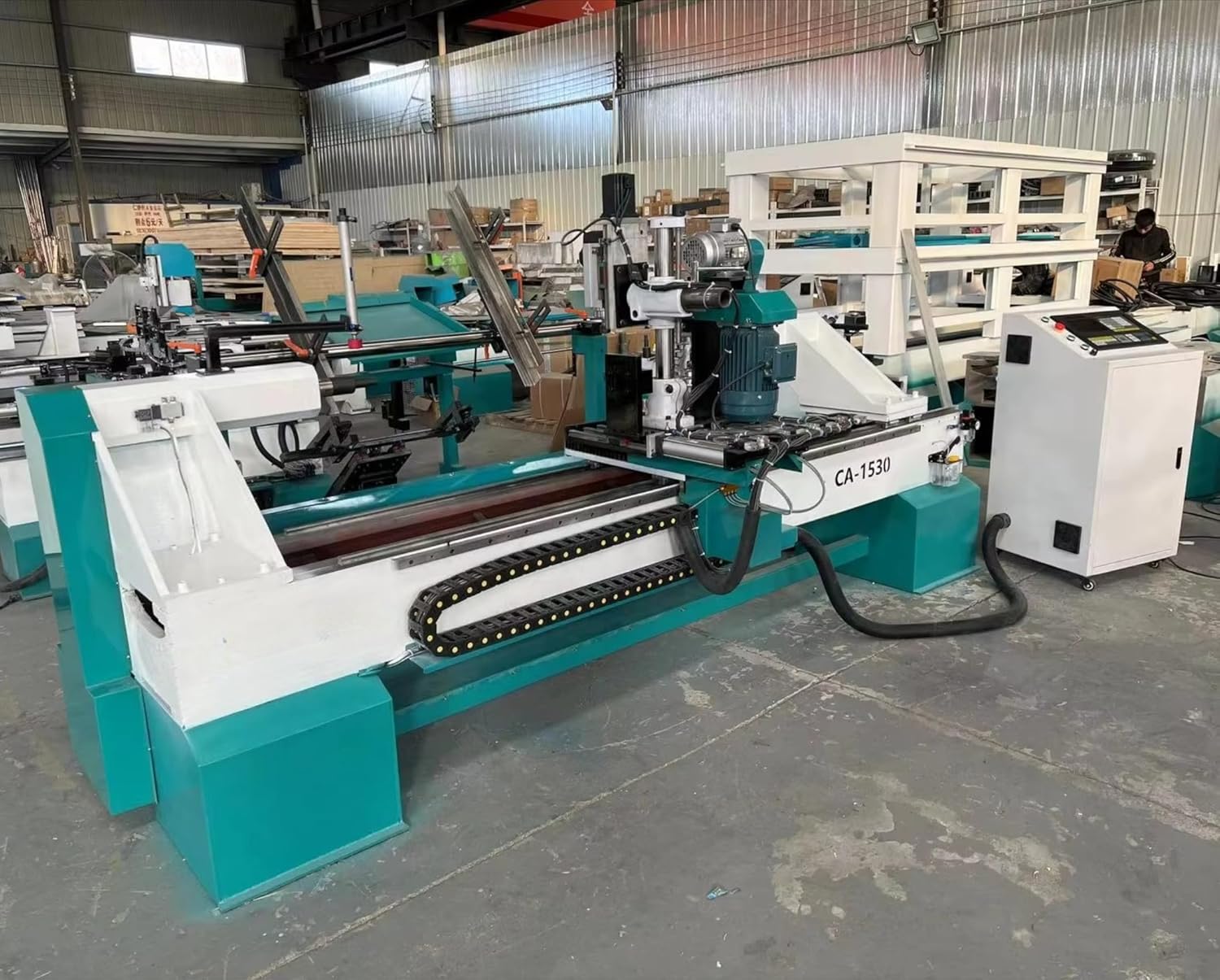 CA-1530 CNC Wood Lathe Machine Automatic Wood Turning Lathe for Furniture Table Legs Columns Multi Spindle Industrial Woodworking Lathe Heavy Duty