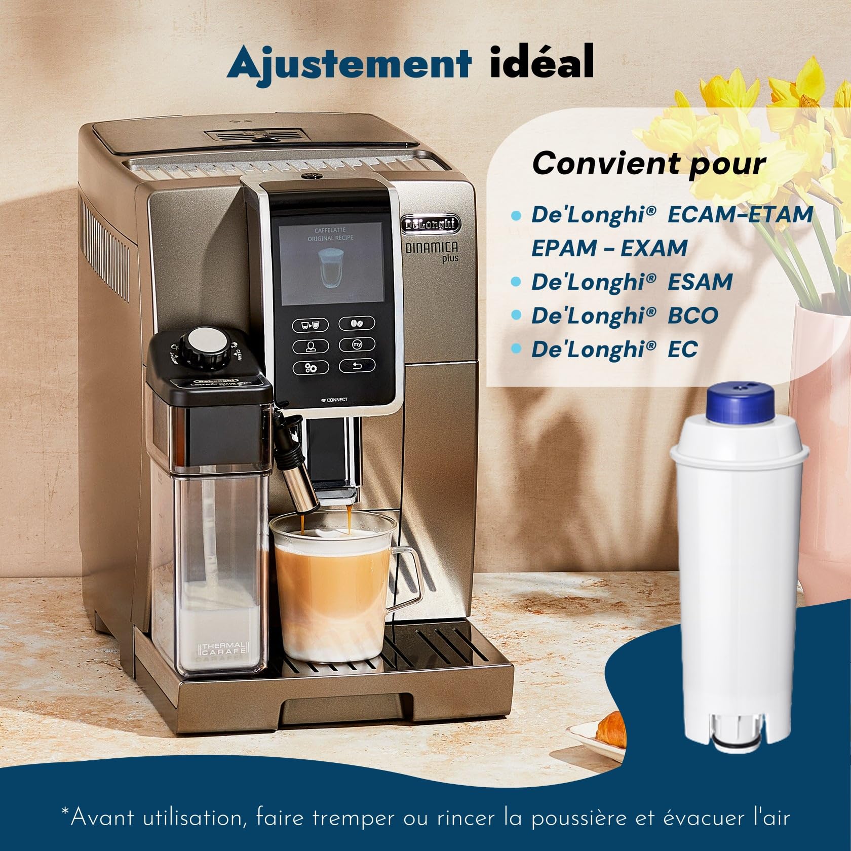 Machine à Café Filtre à Eau, Compatible Delonghi ECAM, Magnifica, ETAM