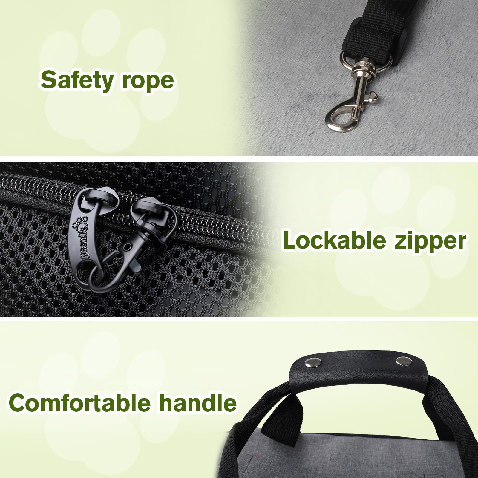 Pecute Katzentransportbox Transportbox Katze Groß, 48x33x34cm Erweiterbar Katzenbox für 2 Katzen Hund Welpen, Flugzeug Faltbar Hundetransportbox Zusammenklappbare Transporttasche Katze Transport