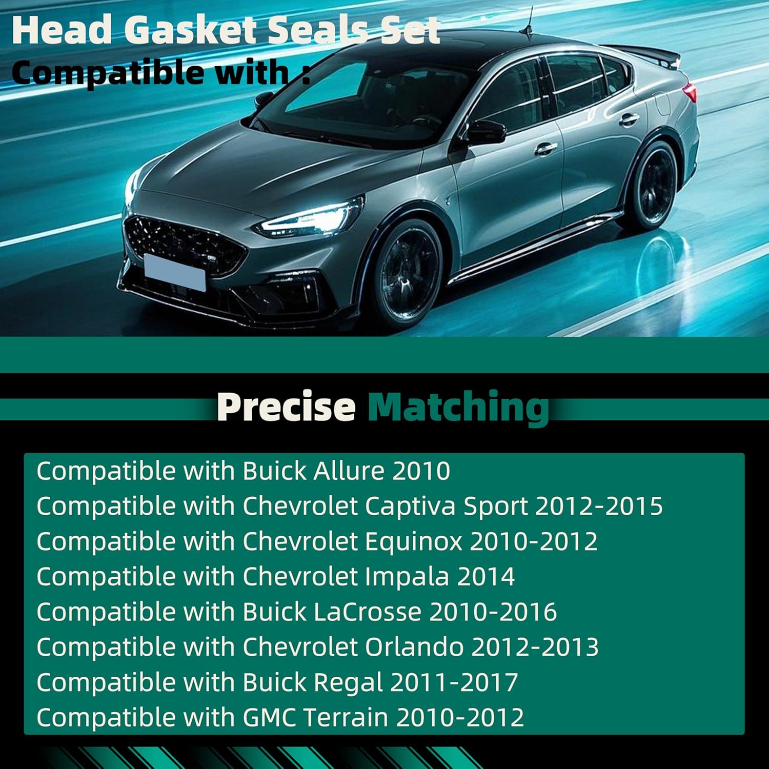 2.4L Engine Rebuild Overhaul Kit w/Timing Chain VVT & Rods Compatible with Chevrolet for Buick for GMC for Saturn for Pontiac, OE# 12654958 12609858 HS54874HS