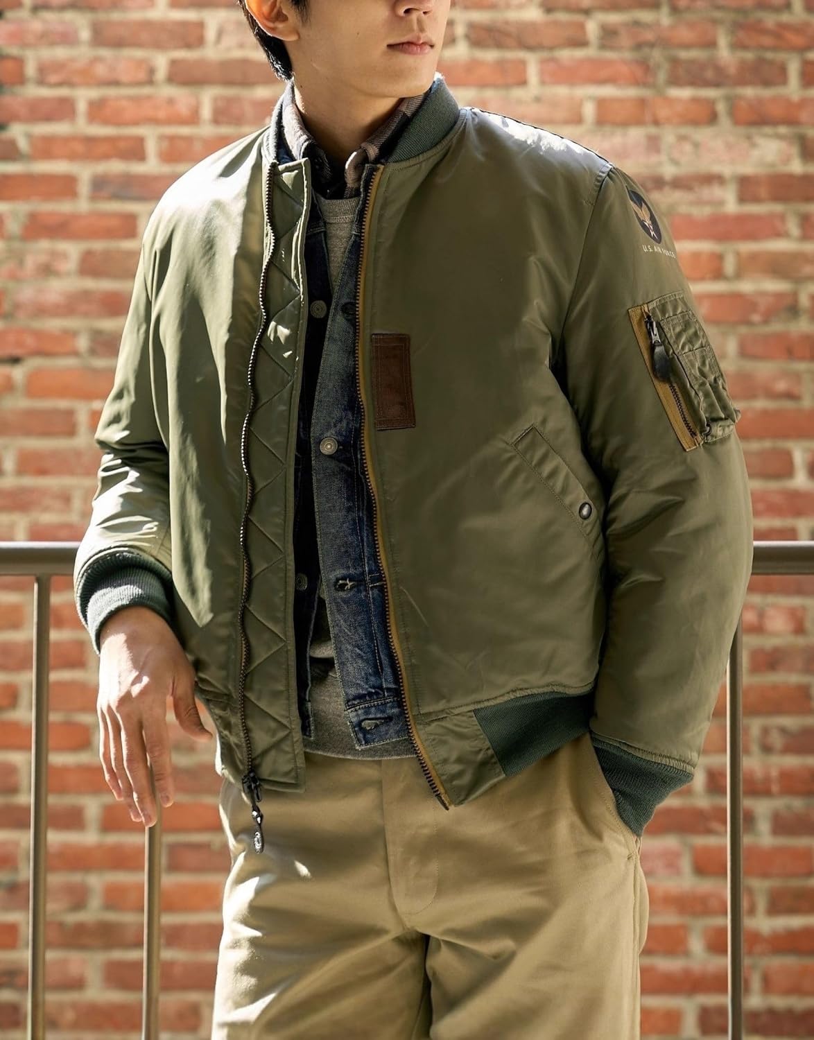 BAIMORE Unisex MA-1 Vintage Military Bomber Flight Cotton Jacket Workwear Outerwear for Fall and Winter Casual Wear