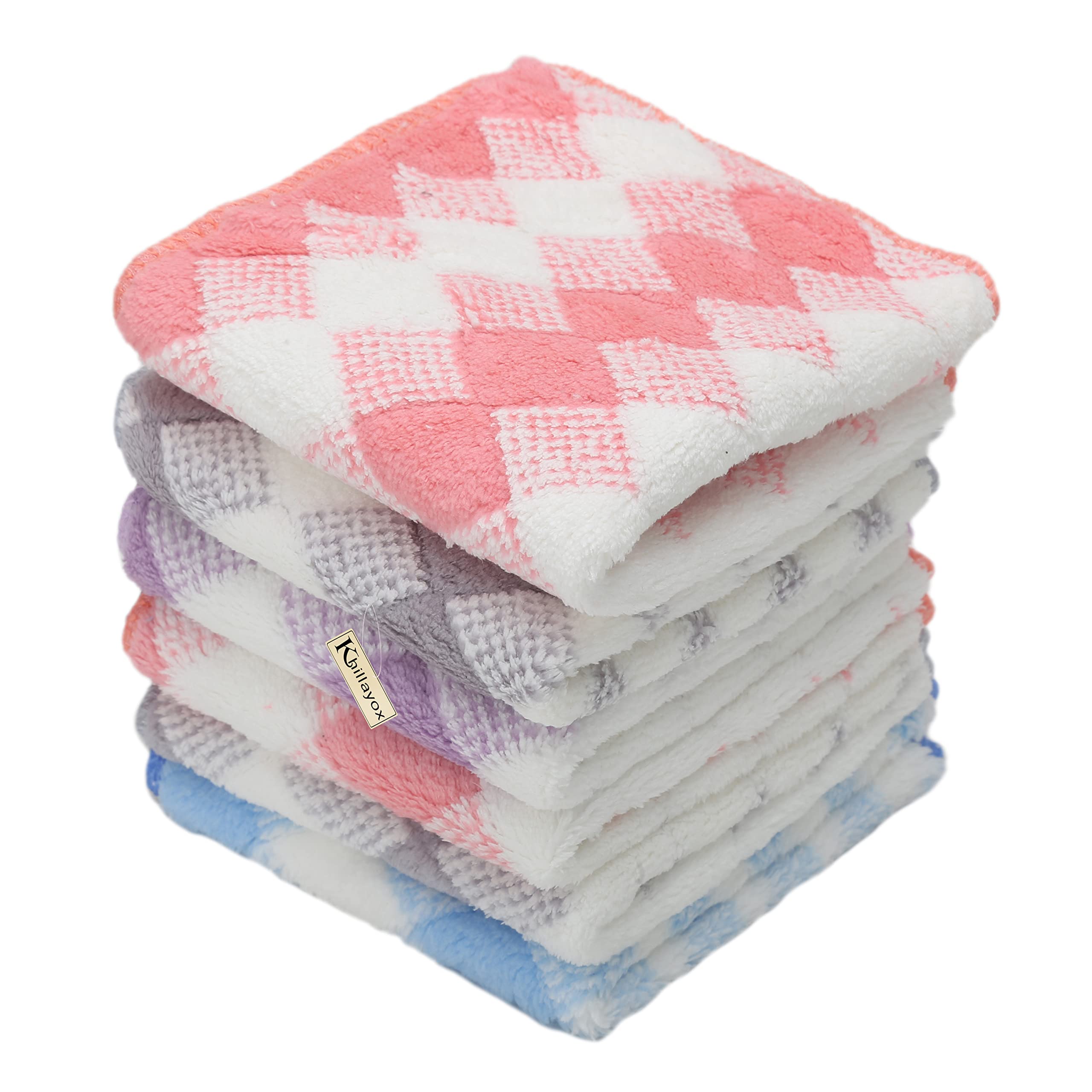 Microfiber Small Size Face Towel/Handkerchief/Rumal - 400 GSM/Extra Soft and Super Absorbent Face Towels for Women's, Kids and Newborn Babies - Set of 6 (25x25 cm) - Multicolor 3