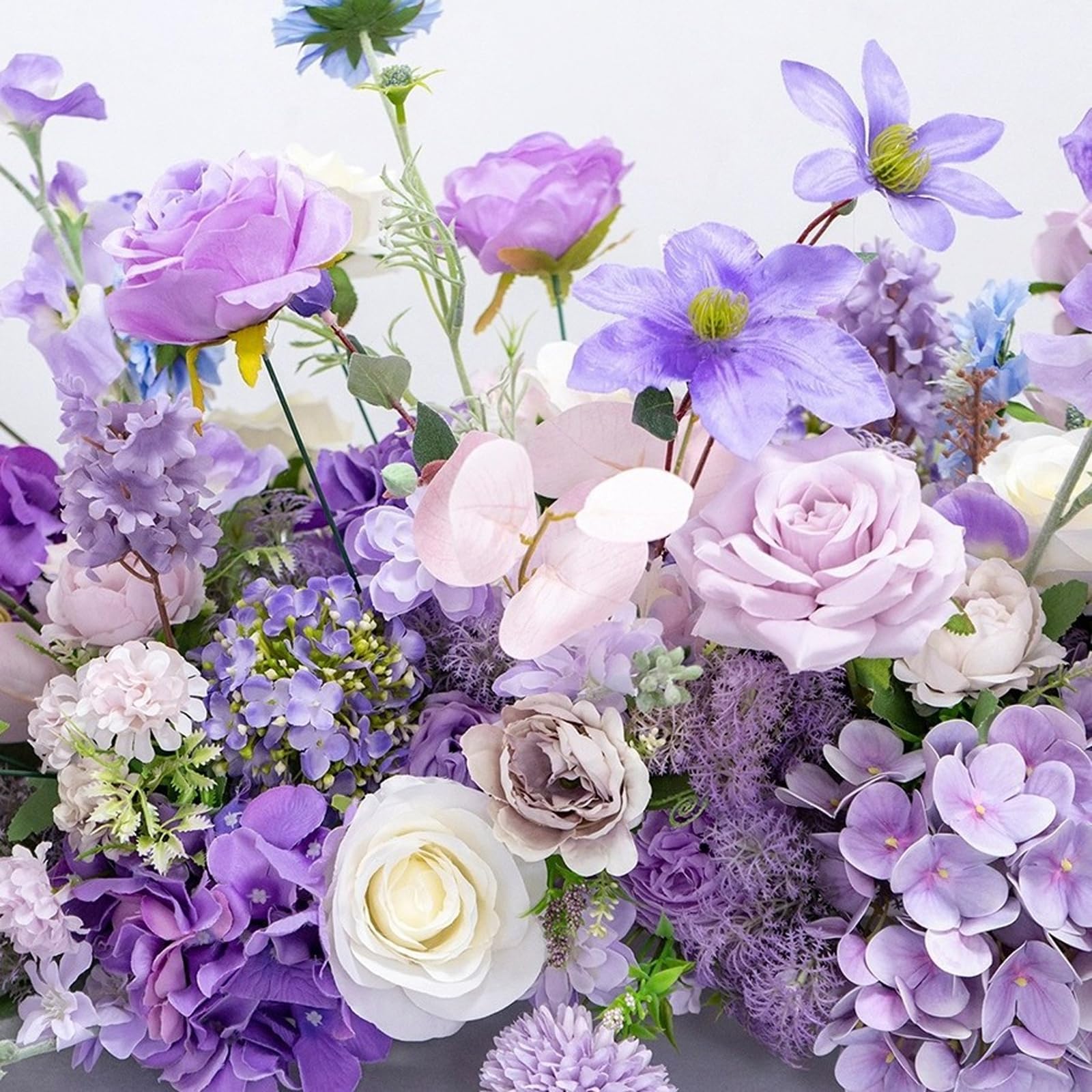 Leuchtende Künstliche Rosenhortensien – Große Blumenkugel Für Hochzeiten, Partys & Events – Mehrfarbiger Tischläufer & Hintergrunddekoration Aus Grün 1 200 * 40CM
