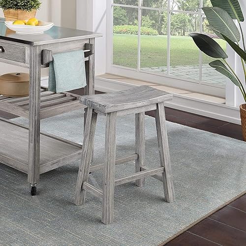 Miniatura 120 de Boraam Sonoma Taburetes de bar de cocina sin espalda, cepillo de alambre gris tormenta, juego de 2 Cepillo de alambre gris tormenta,Cepillo de