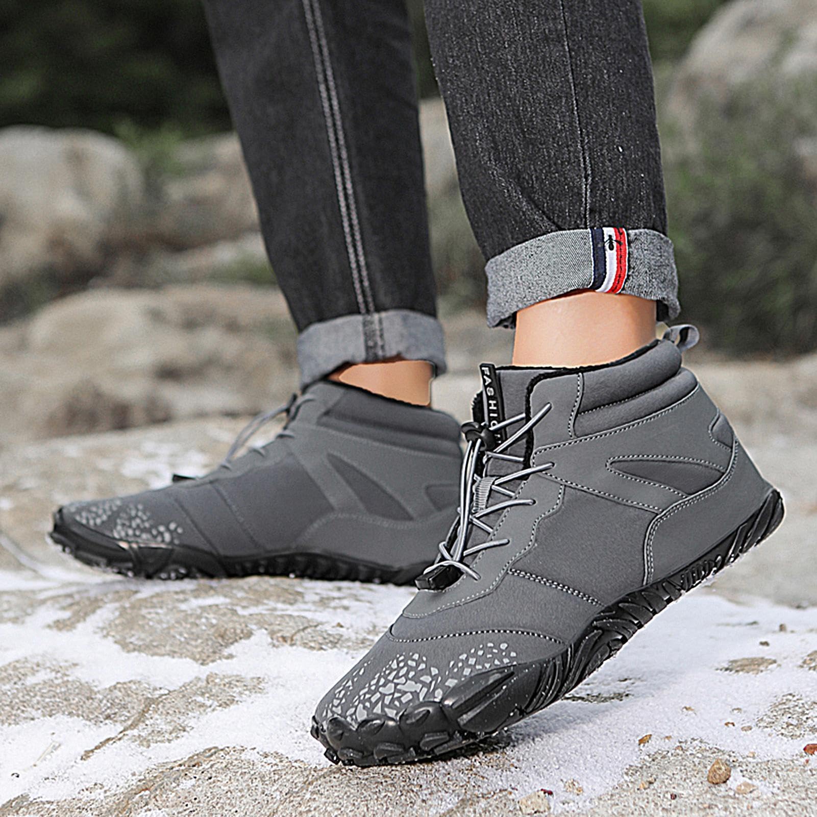 Barfuß-Arbeitsstiefel trocknend wasserdicht rutschfest | Barfußwandern für Herren und Damen für Wandern, , Fitnessstudio, Workout, Gewichtheben, Training, Outdoor, Reisen, Alltag