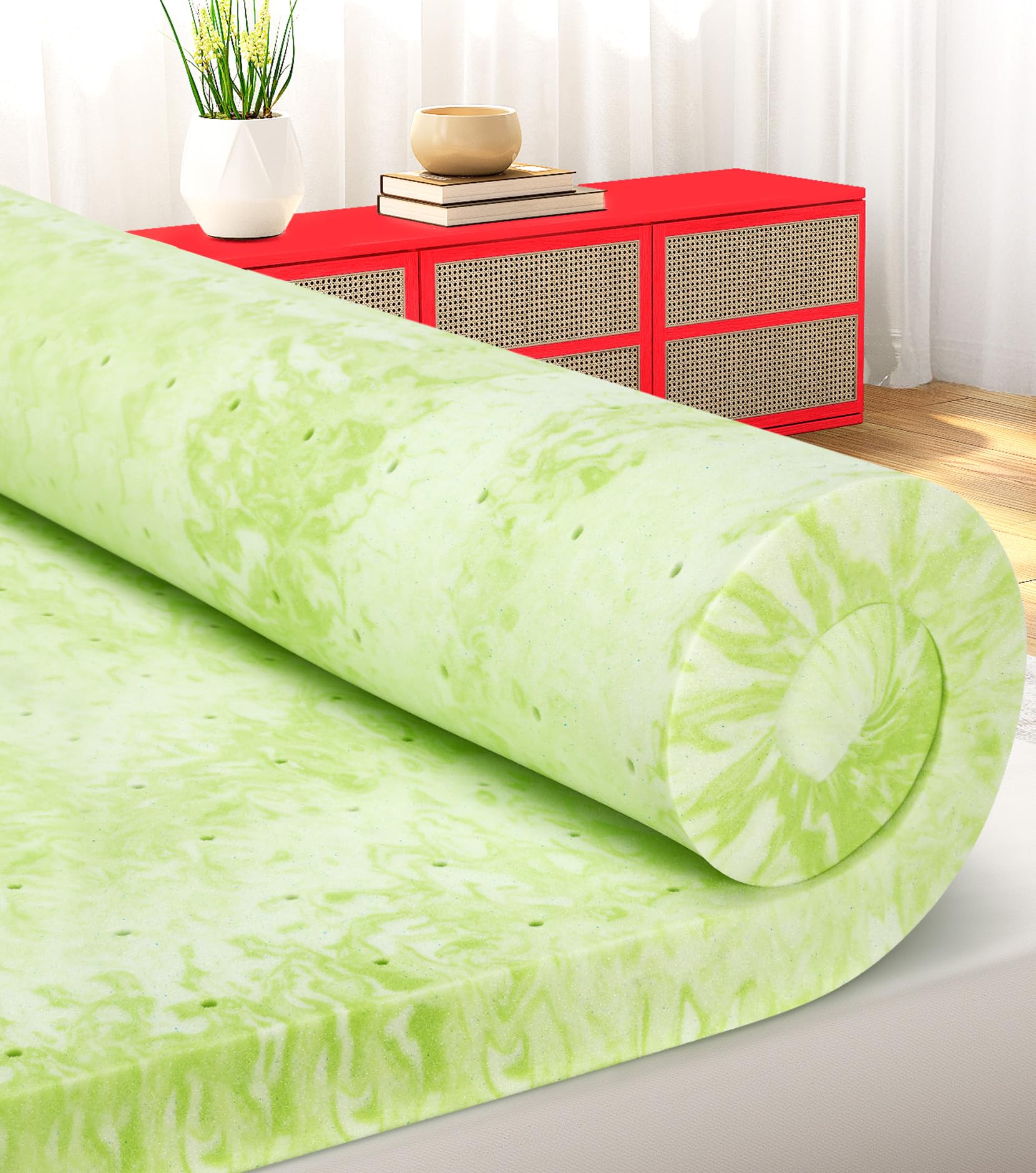 King Size Mattress Topper, 3 Inch King Mattress Topper Memory Foam, Slow-Rebound Memory Foam Topper for Back Pain, Gel Cooling Bed Topper, Pressure Relief Mattress Toppers, Comfortable Mattress Pad