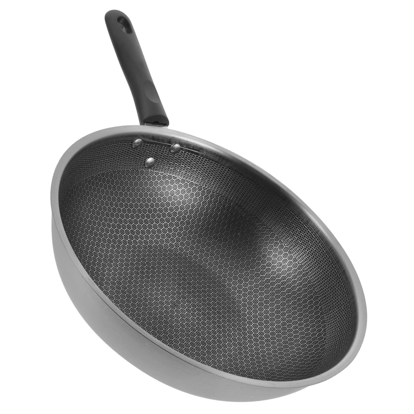 LABRIMP Padella in Acciaio Inox con Fondo Mosaico Antiaderente Tegame per Friggitrice Wok per Cucina Gas Elettrica e Induzione Tegame Singolo senza Coperchio per Frittura Stir Fry Uova