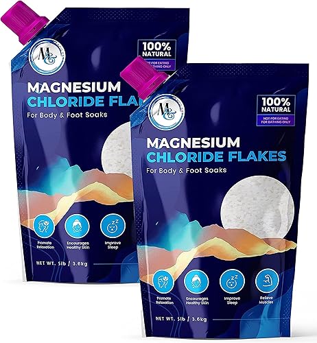 Sales de baño de escamas de magnesio del Mar Muerto, alternativa superior a la sal de Epsom, suplementos minerales de primera calidad para alivio Sales de baño de escamas de magnesio del Mar Muerto, alternativa superior a la sal de Epsom, suplementos minerales de primera calidad para alivio