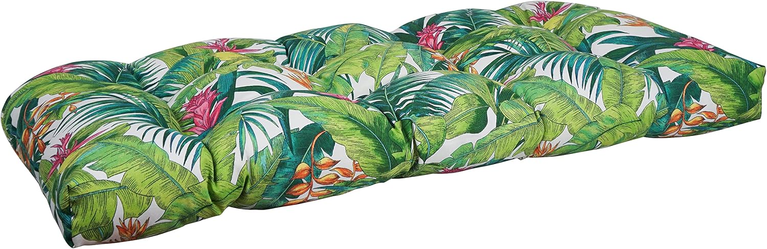 Blazing Needles Outdoor Rounded Back Loveseat Cushion, 42 x 19, Corazon Island