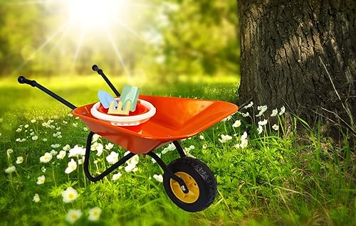 Miniatura 6 de KOVOME Juguete de carretilla para niños, juego de carretilla de metal para jardinería, herramientas de patio, regalo para niños y niñas, carretillas