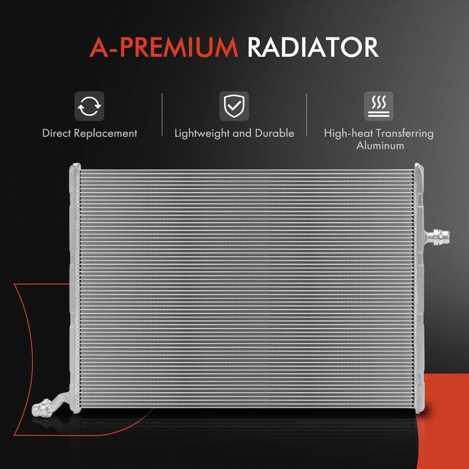 A-Premium Engine Coolant Radiator Assembly Compatible with Mercedes-Benz W205 Series C300 2015-2016, C400 2015, C450 AMG 2016, Replace# 0995002003, A0995002003