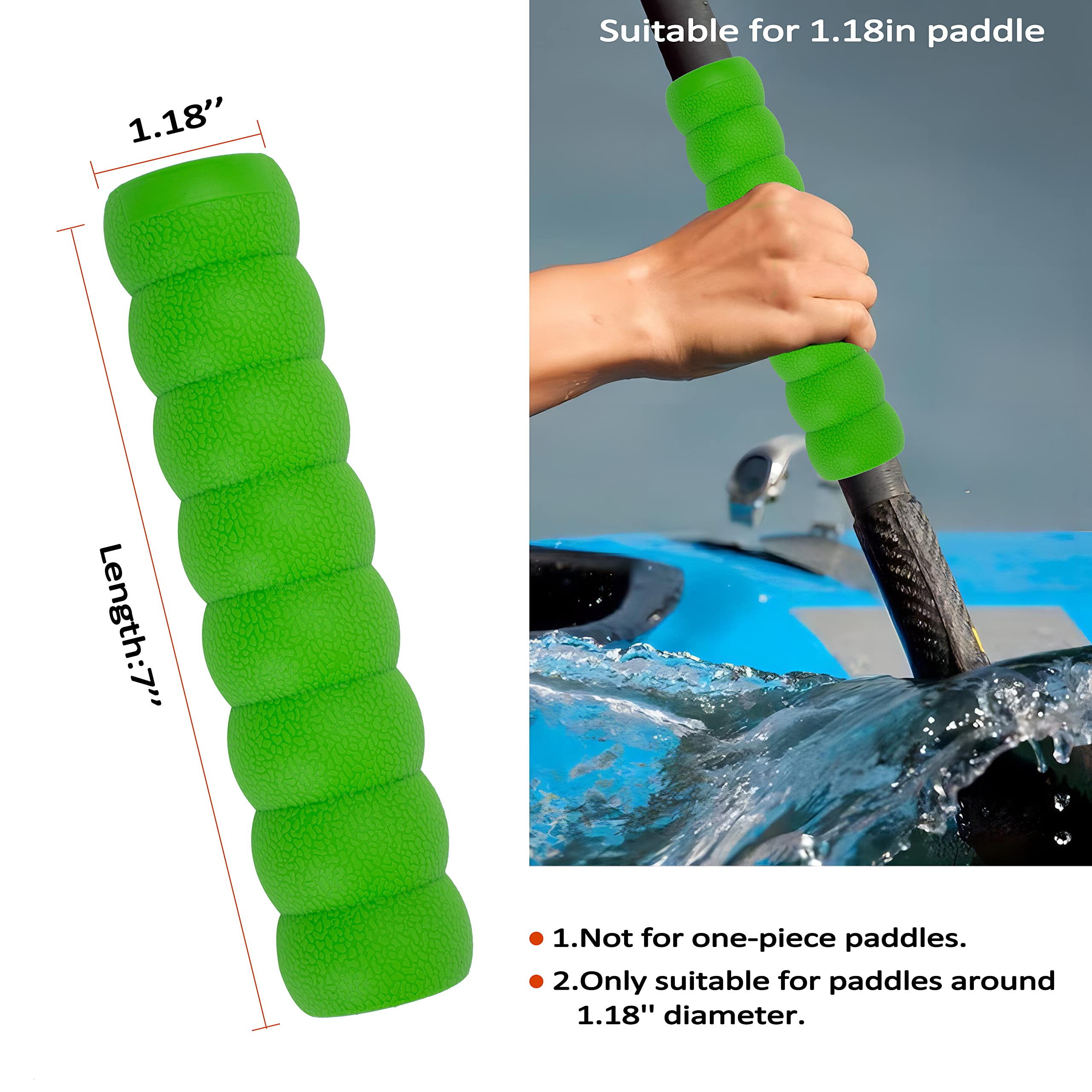 Clydlan Kayak-Paddle-Grips-2-Pack - No-Slip Oar-Grip for Take-Apart Paddles,Blister Prevention