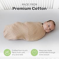 Vista 3 de Manta de muselina para bebé, mezcla de algodón de bambú suave, ligera, transpirable, multiusos, funda de lactancia, juego de manta para cochecito