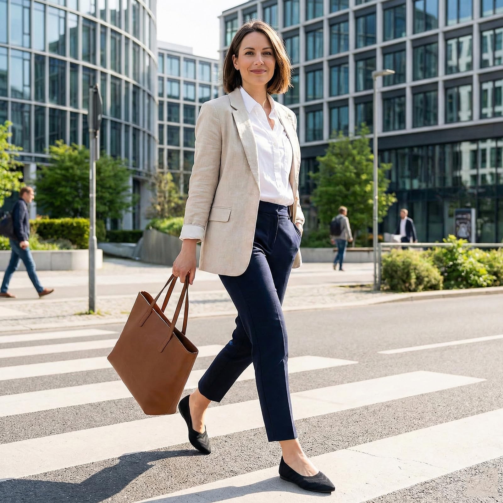 CALEBGAR Ballerinas Damen Bequeme Flache Schuhe, Slip on Strick Ballerina Frauen Spitze Zehenpartie, Super Weiche Flats für Kleider und Freizeit, Komfort Damenschuhe aus Maschenware