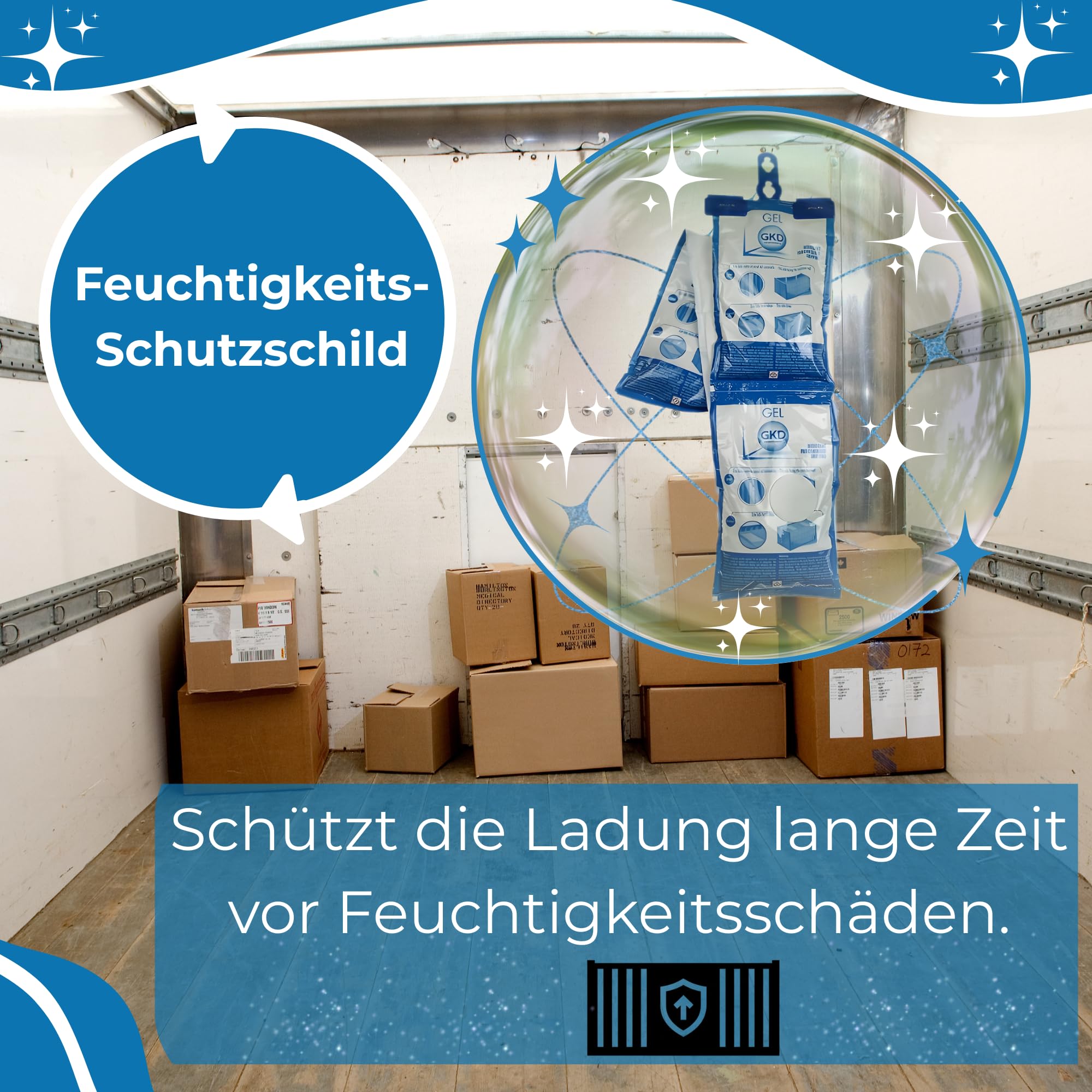 GK Hook 625 Gramm. Container Trockenmittel für Seetransport. Trockenbeutel mit Trocknungsgranulat. Wasserabsorber mit Trockensalz. Trockenmittel Transport