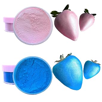 Edible Luster dust, for cake decoration, dusting powder Metallic Food paint 4 grams Food grade 100% edible Kosher and Halal Certified. Baby Pink and Baby blue