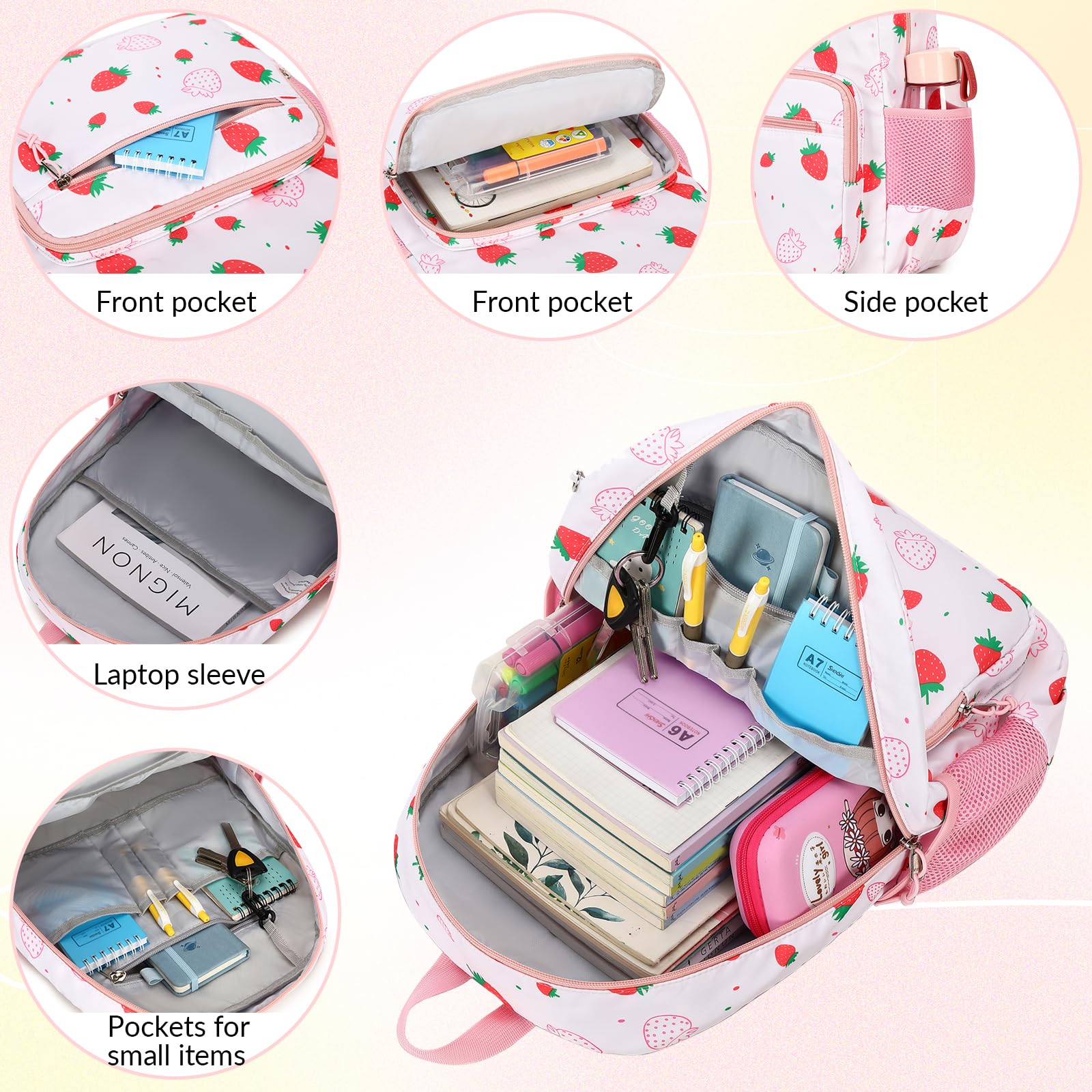 MyGreen Girls' Backpack for Elementary School, Large Capacity Kids' Butterfly Purple Backpack with Coin Bag