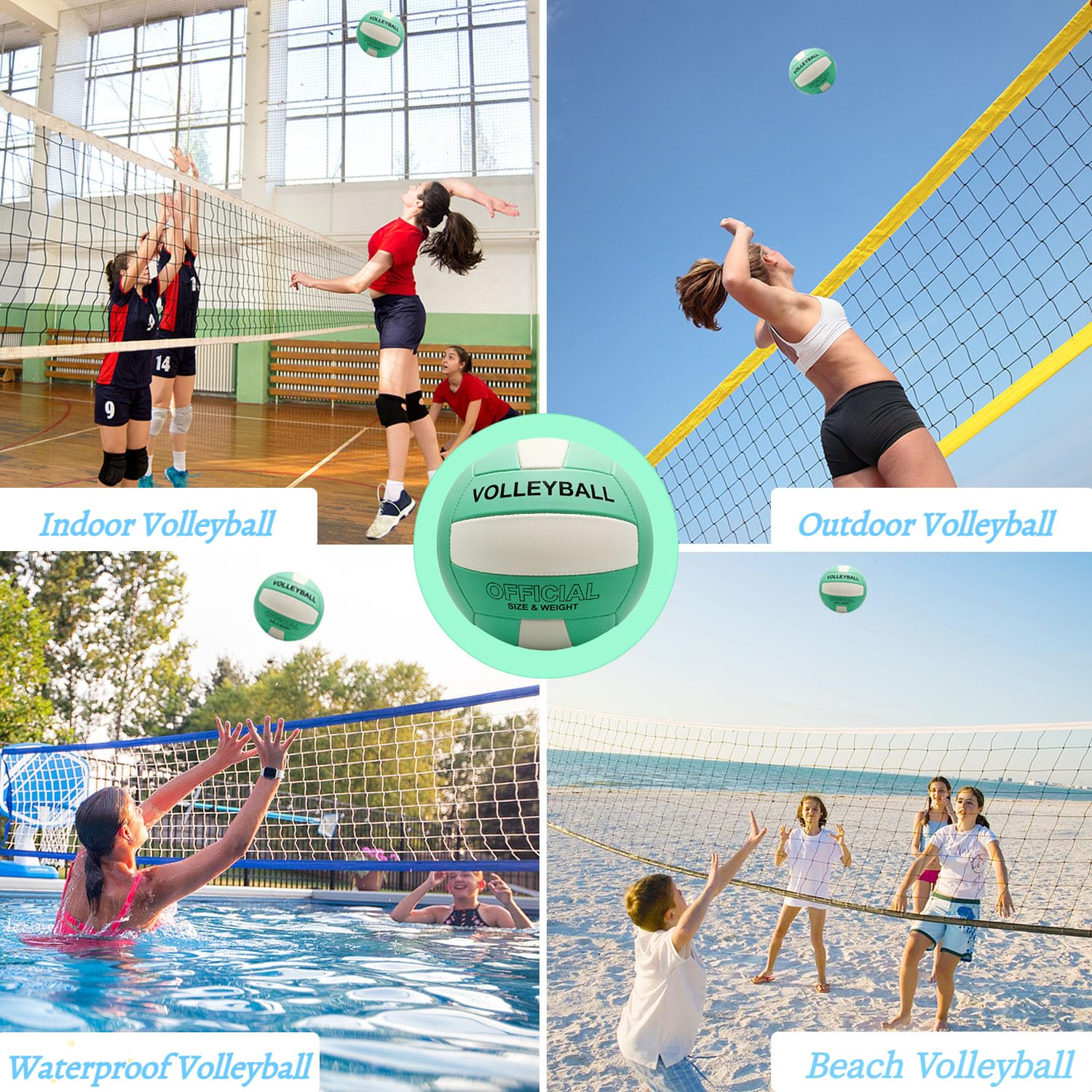 Volleyball, offizielle Größe 5 für drinnen und draußen, weicher Volleyball für Mädchen, Jungen, Teenager, Erwachsene, Strand, Poolspiel, Fitnessstudio, Training & Anfänger