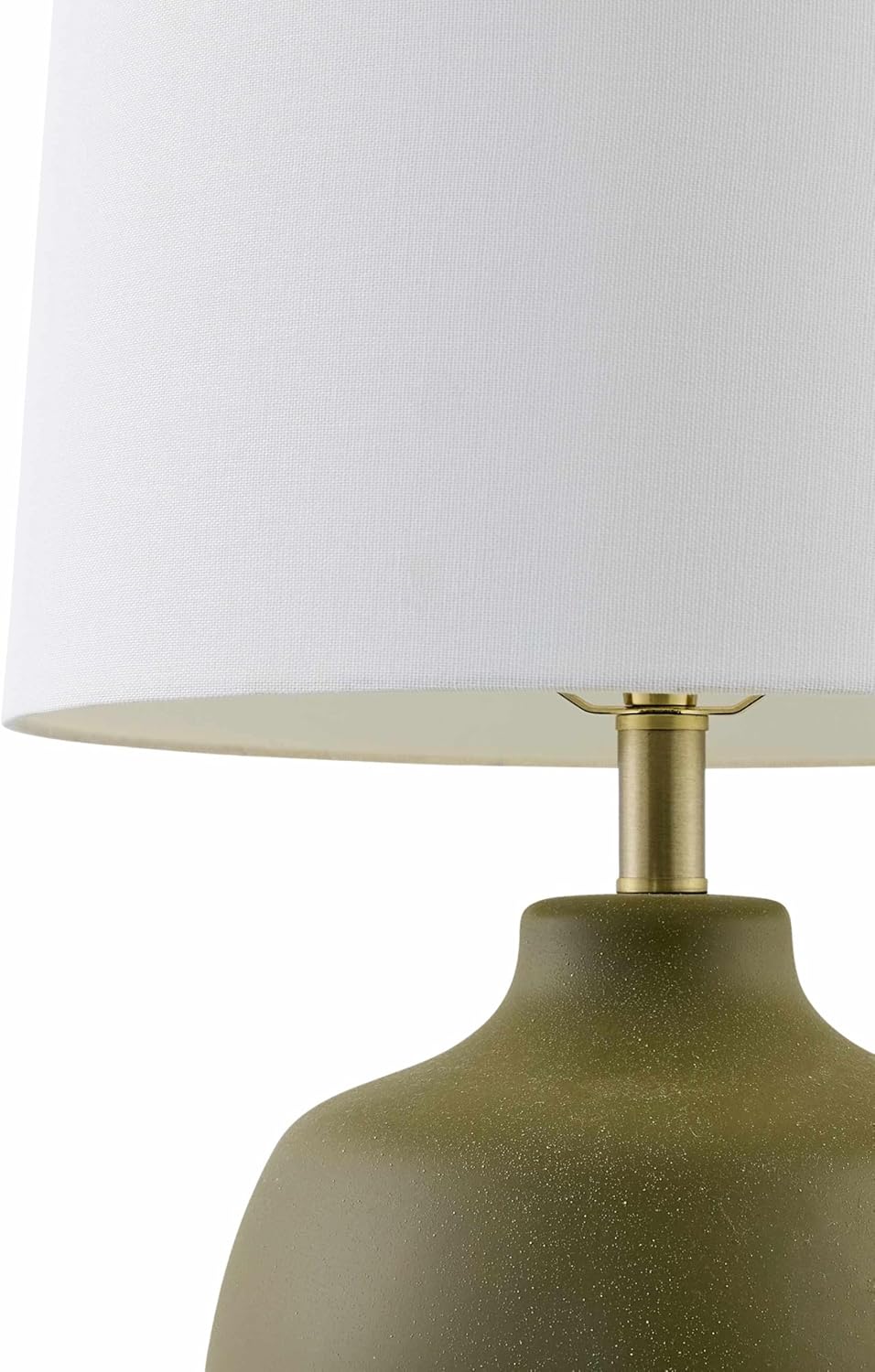 BoutiqueRugs Tribaldos Boho Bedside Table Lamp for Bedroom Nightstand - End Side Lighting for Living Room - Shade Linen - Green, Olive, White - 21" H