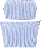 Vista 41 de SOIDRAM 2 Piezas Bolsa de Maquillaje Grande, Bolsa de Cosméticos a Cuadros de Gran Capacidad, Bolsa de Lona Mixta para Viaje, Bolsa Organizadora