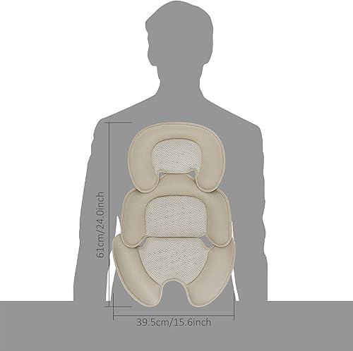 Miniatura 2 de Cojín de apoyo para bebé recién nacido, inserto de malla 3D, forro transpirable compatible con cochecito, asiento de automóvil, silla alta, etc.