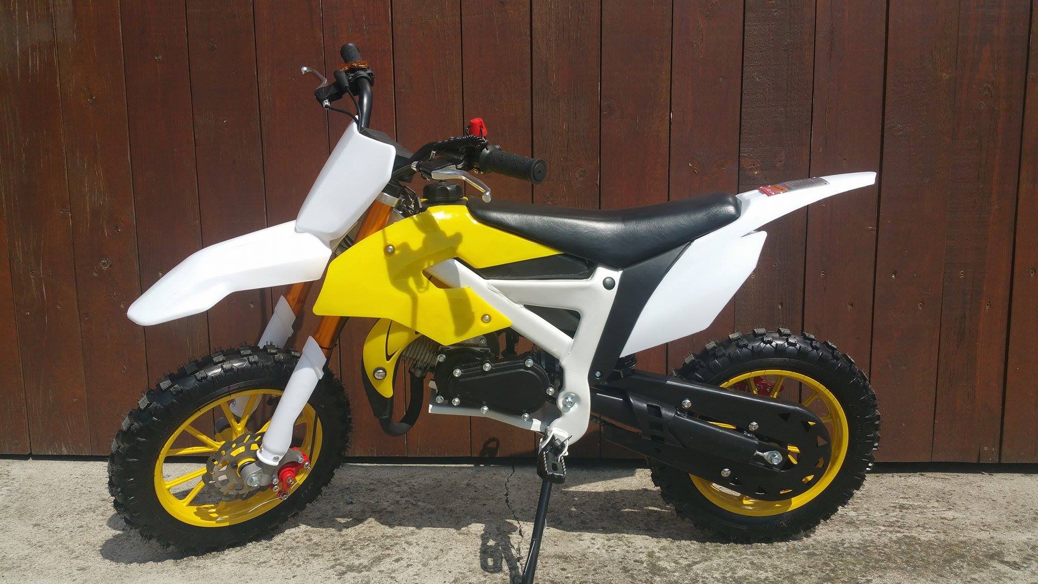 Pocketbike Crossbike Dirtbike 49cc 2 Takt RV-Racing Kinder Motorrad Gelb