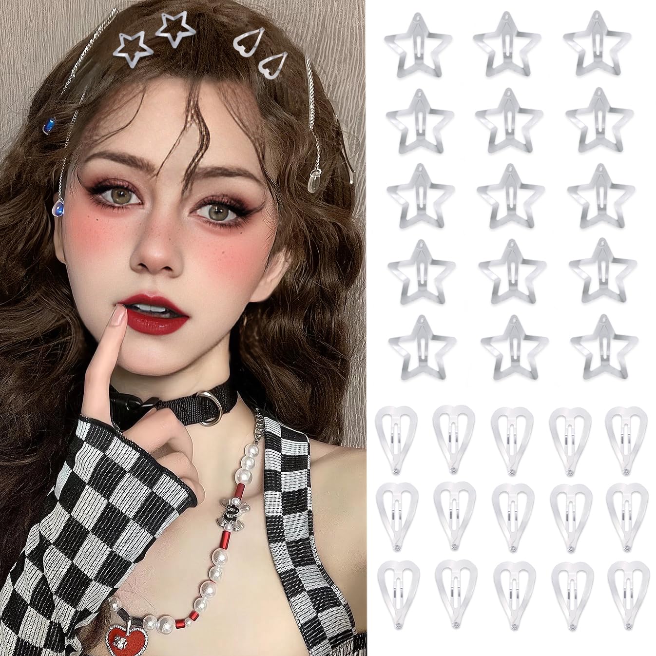 Amazon.com : LROEZR Star Hair Clips, 30 PCS 1.22