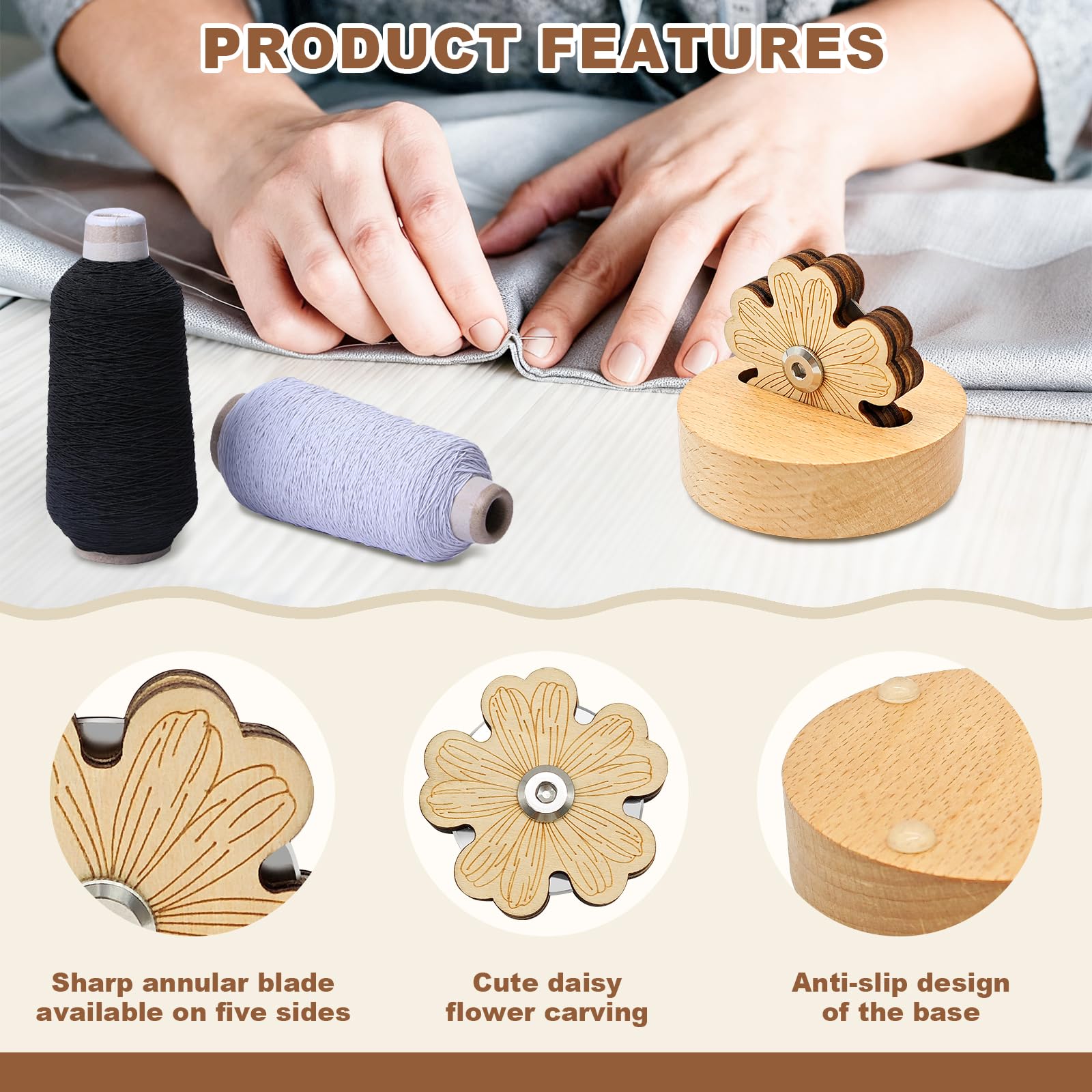 Floral Thread Cutter - Extend Blade Life & Secure Grip -3