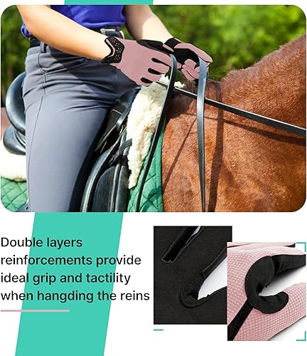 Miniatura 27 de Thapower Guantes de equitación para mujer, guantes de equitación de invierno, guantes de equitación para mujer, jóvenes, niñas, para exteriores