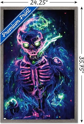 Miniatura 33 de Trends International Wumples - Póster de pared de esqueleto neón, 22.4 pulgadas de largo x 14.7 pulgadas, versión premium sin marco