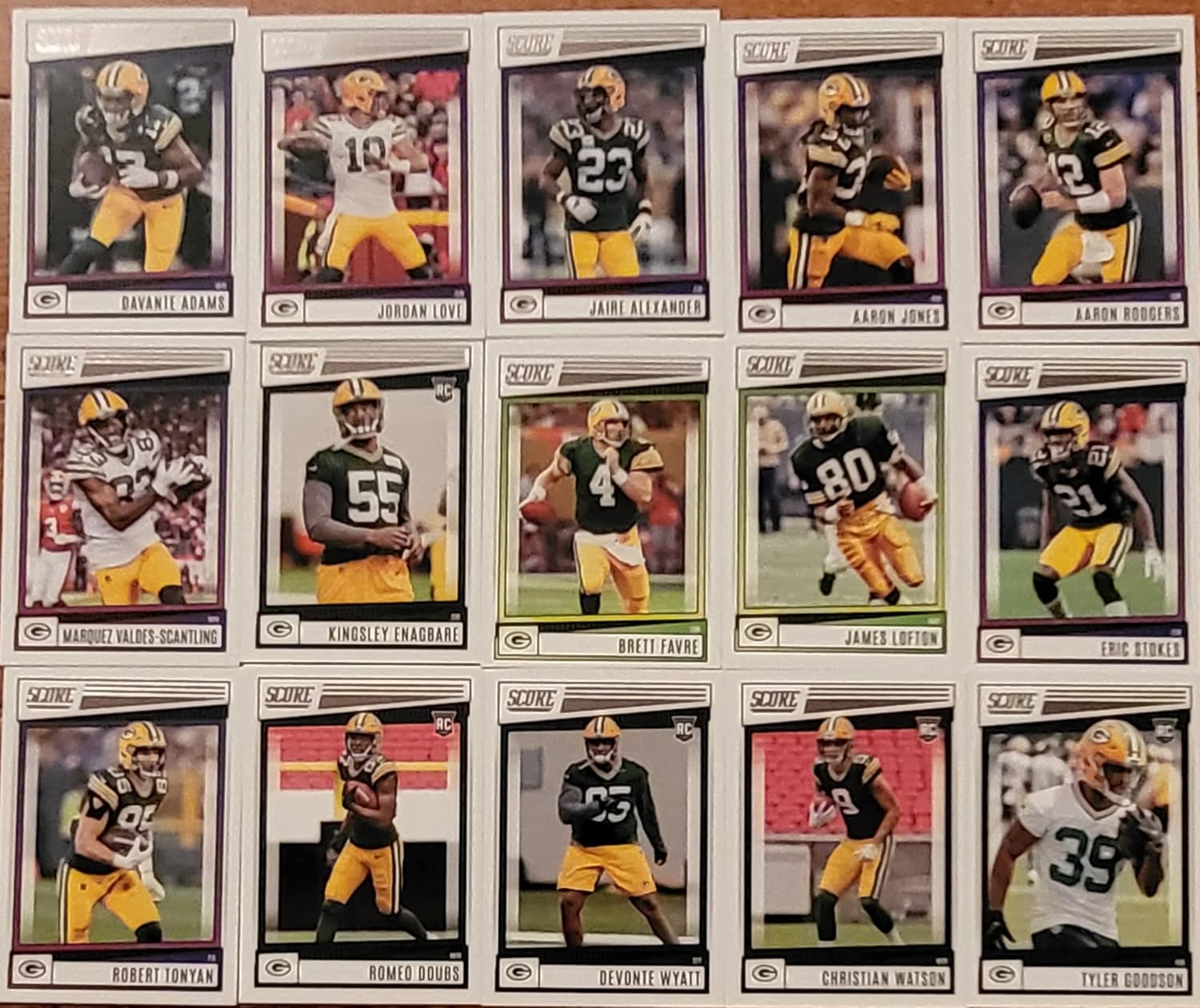 2022 Panini Score Football Green Bay Packers Team Set 15 Cards W
