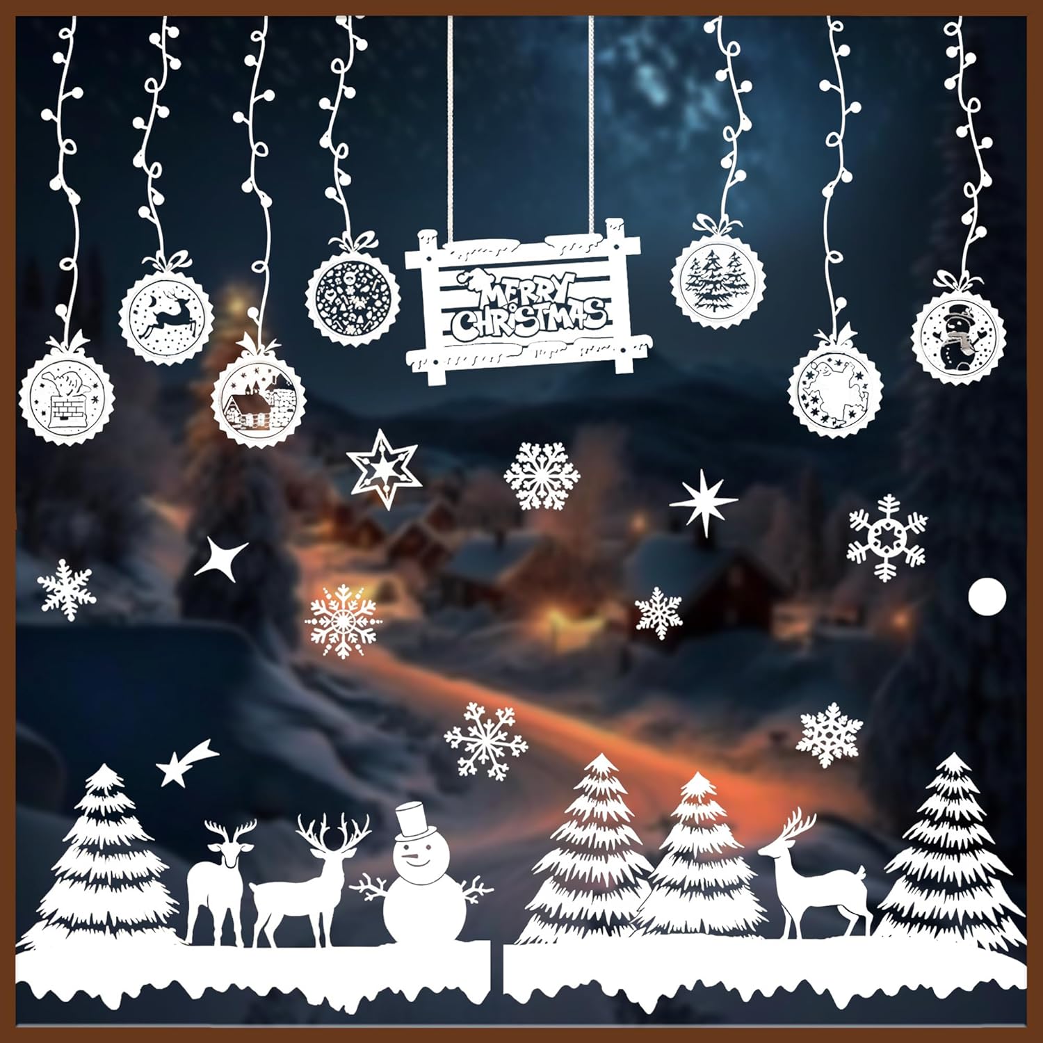 KatchOn, Winter Window Clings for Glass - Big, 33 Pieces | Christmas Window Clings, Christmas Window Decorations | Snowflake Window Clings, Christmas Window Decals, Window Clings Christmas Decorations