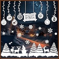 Vista 10 de KatchOn Adhesivos de Navidad para ventana, 242 piezas, calcomanías de vidrio para ventanas, decoraciones navideñas, adhesivos de invierno
