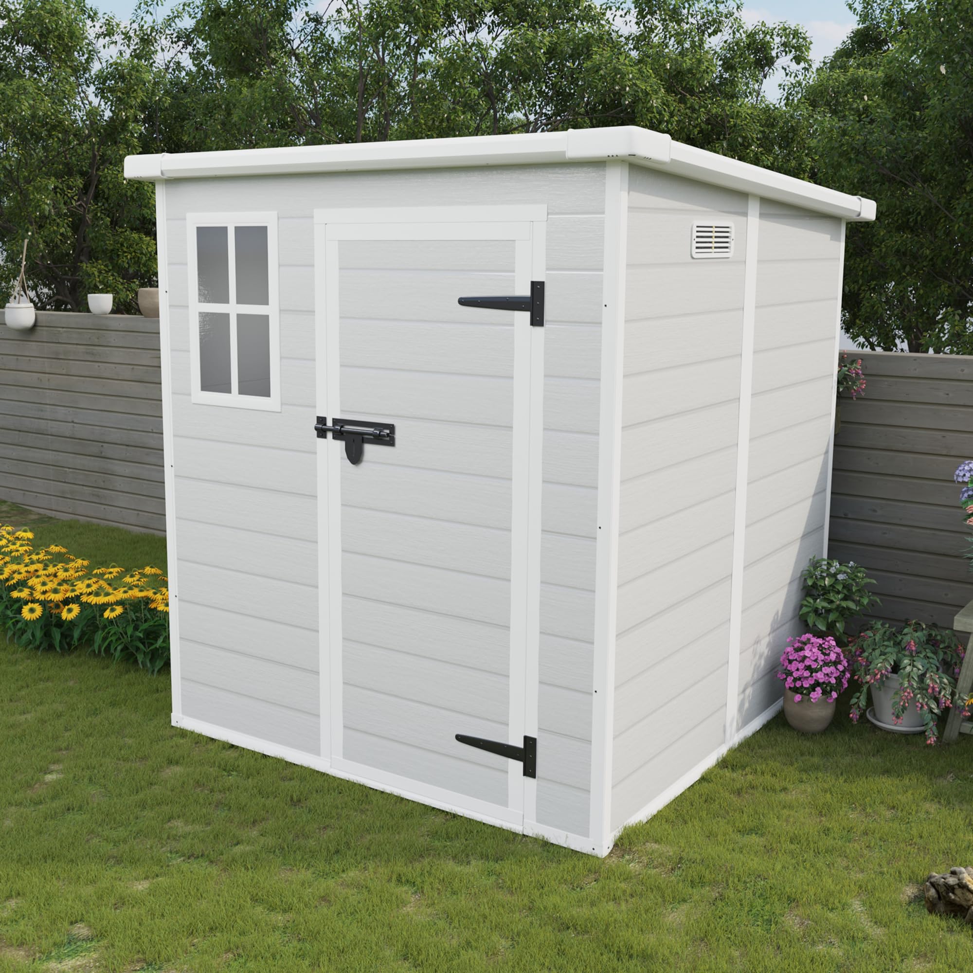 Amazon.com: KEIKI 6x6 FT Outdoor Resin Storage Shed, Polypropylene